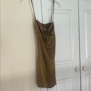 SHEIN Elegant Olive Green Dress